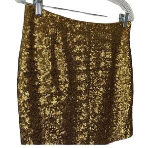 Cache Gold Sequin Mini Skirt